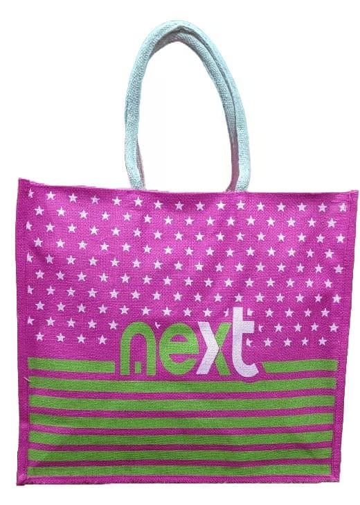 NEXT Pink Stars Jute Tote Bag - Handbags | Buy online on ZillyBuy