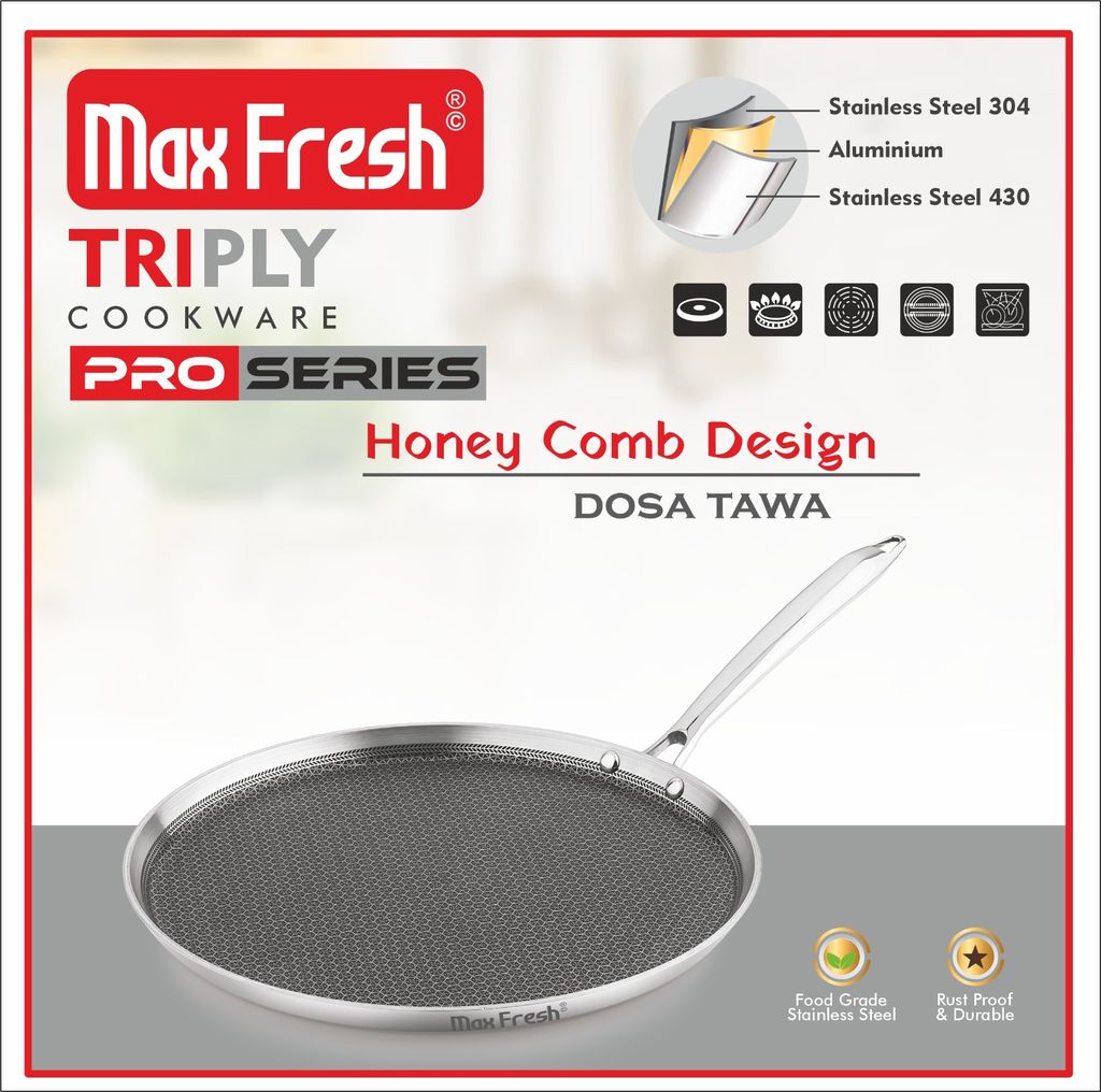 MaxFresh Triply Honey Comb Dosa Tawa - Cookware | Buy online on ZillyBuy
