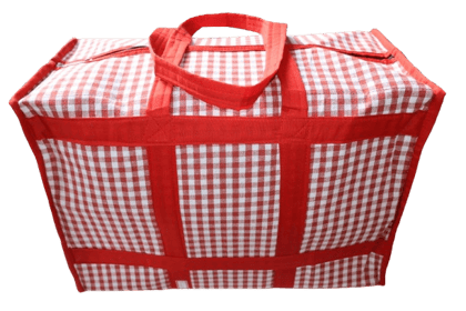 Large Red & White Checkered Travel Bag / Utility Luggage Bag – Heavy Duty, Zip Closure, Durable Handles, Extra Spacious Large Red & White Checkered Travel Bag / Utility Luggage Bag – Heavy Duty, Zip Closure, Durable Handles, Extra Spacious