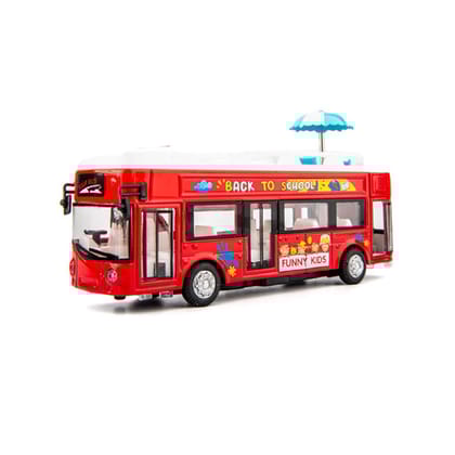 KTRS ENTERPRISE Alloy Sound and Light Car Toy London Open-Air Tourist Sightseeing Bus Bus Children's Toy Car Model