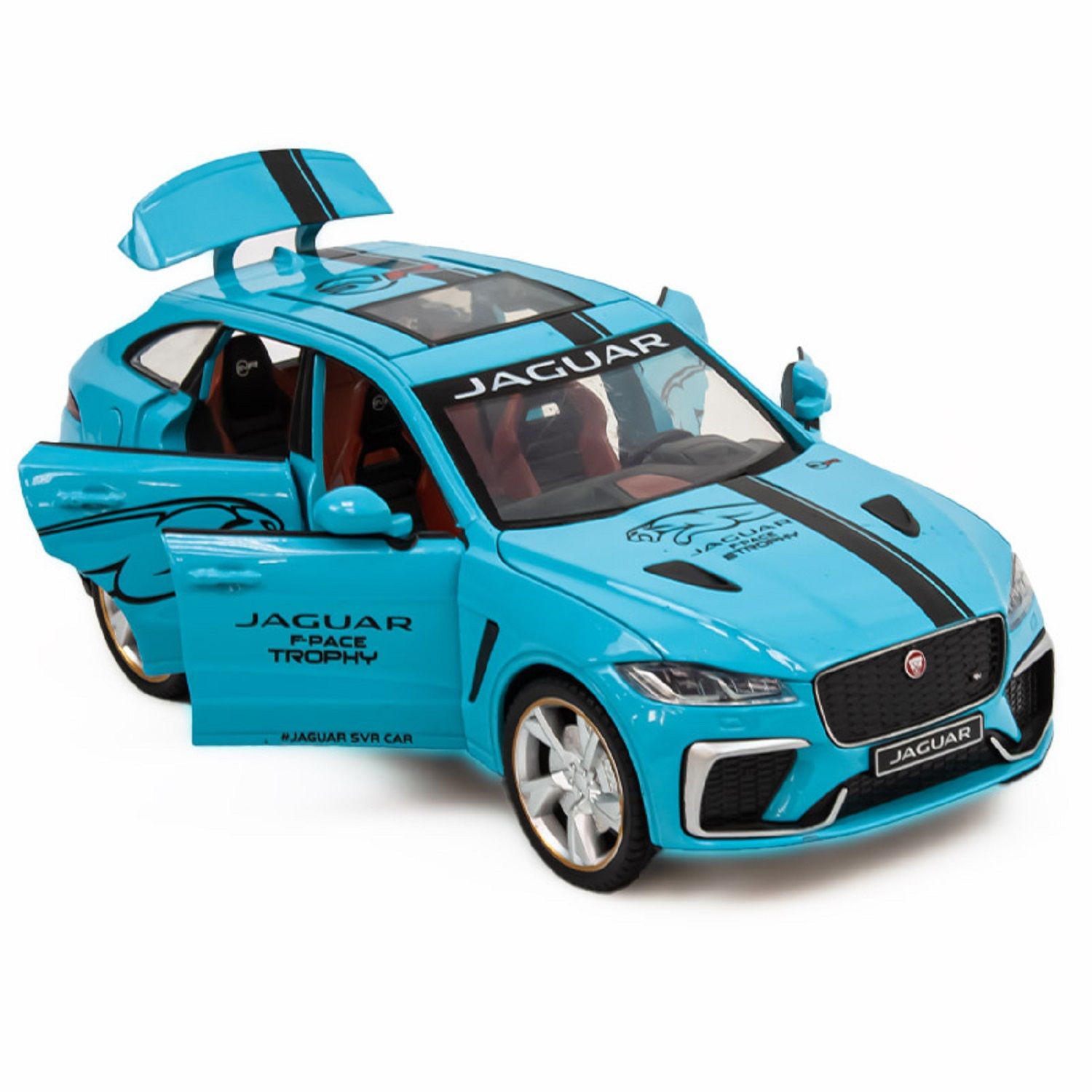 KTRS ENTERPRISE 1:24 Diecast Model Cars Jaguar Supercar Alloy Car Model with Sound and Light Pullback Metal Car Model Toys Decorate Ornament