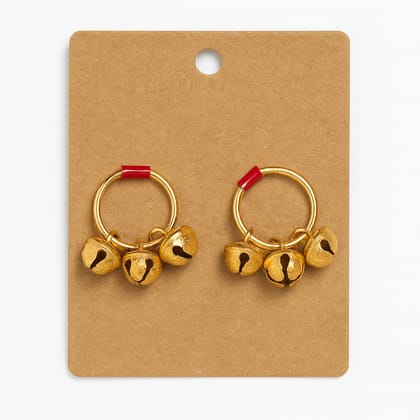Gold Tone Jingle Bell Hoop Earrings Gold Tone Jingle Bell Hoop Earrings