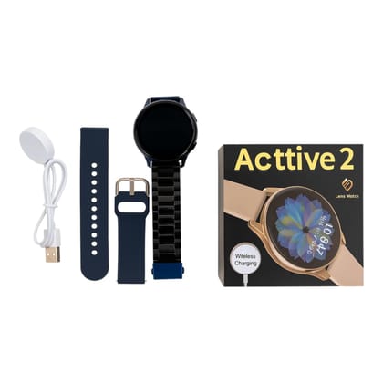 Active 2 Smart Watch, 1.8-inch HD Touch Display, Bluetooth Calling, Heart Rate & SpO2 Monitor, Wireless Charging, GPS, IP67 Waterproof, Free Size, Metal & Silicone Band (Multicolour)