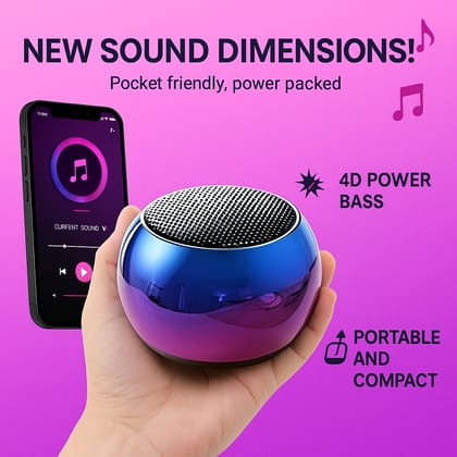 Mini Boom Bluetooth Speaker – Deep Bass | Type-C Fast Charging | Powerful Sound in Small Size