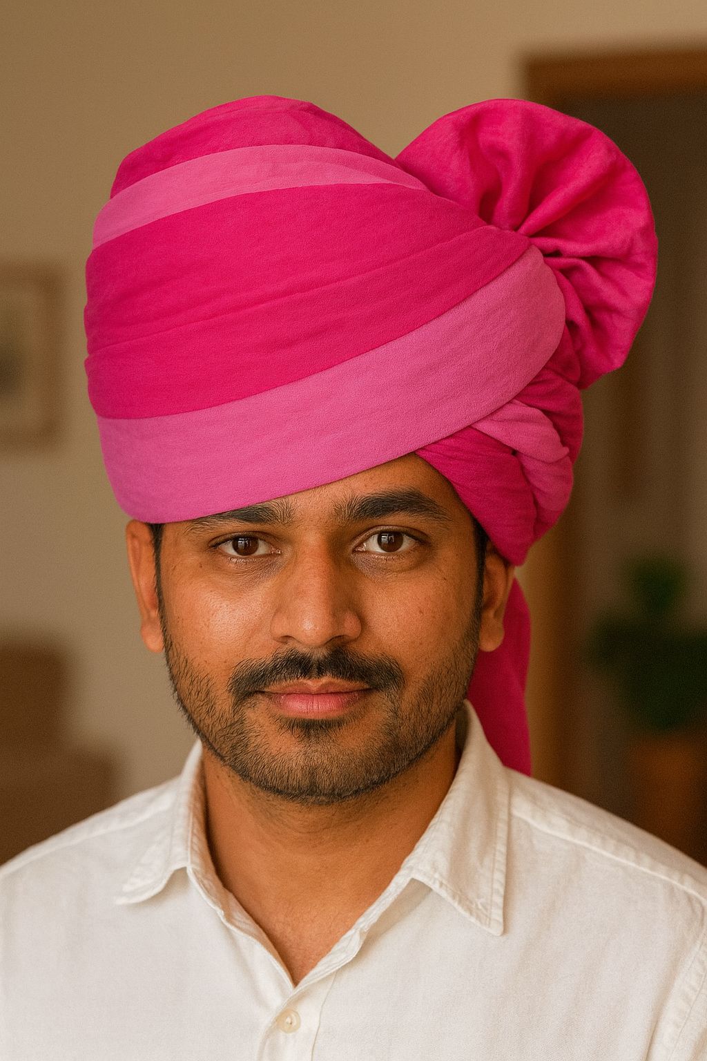 Vibrant Pink Striped Turban Headwrap for Women - Stylish Fashion Headwear