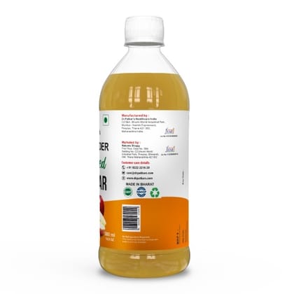 Dr. Patkar’s Filtered Apple Cider Vinegar 500ml | 5% Acidity | Detox Drink for Weight Loss | Vinegar for Cooking, Salad Dressing & Meat Marination