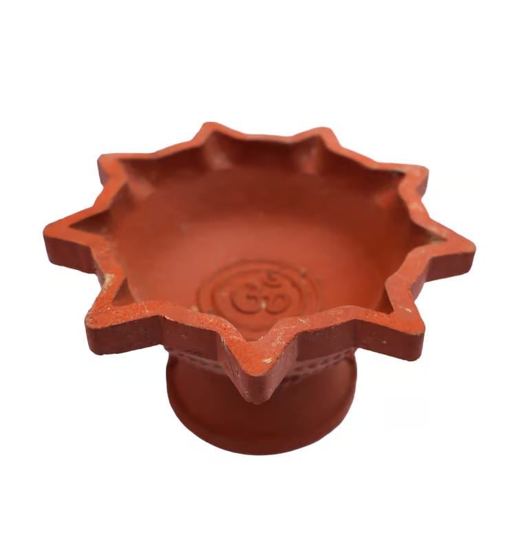 Traditional Terracotta Star Shaped Diya for Puja and Home Decor