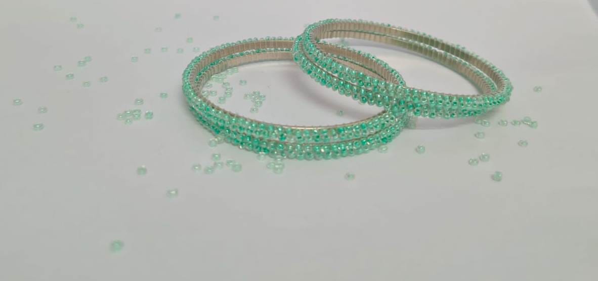 Light Green Bead Bangles 