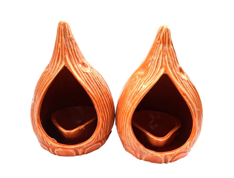 Handcrafted Terracotta Earthen Oil Lamp Diya Set for Pooja & Home Decor (Pack of 2)