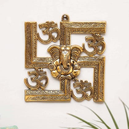 DreamKraft Ganesha Metal Statue,Ganpati Wall Hanging Sculpture