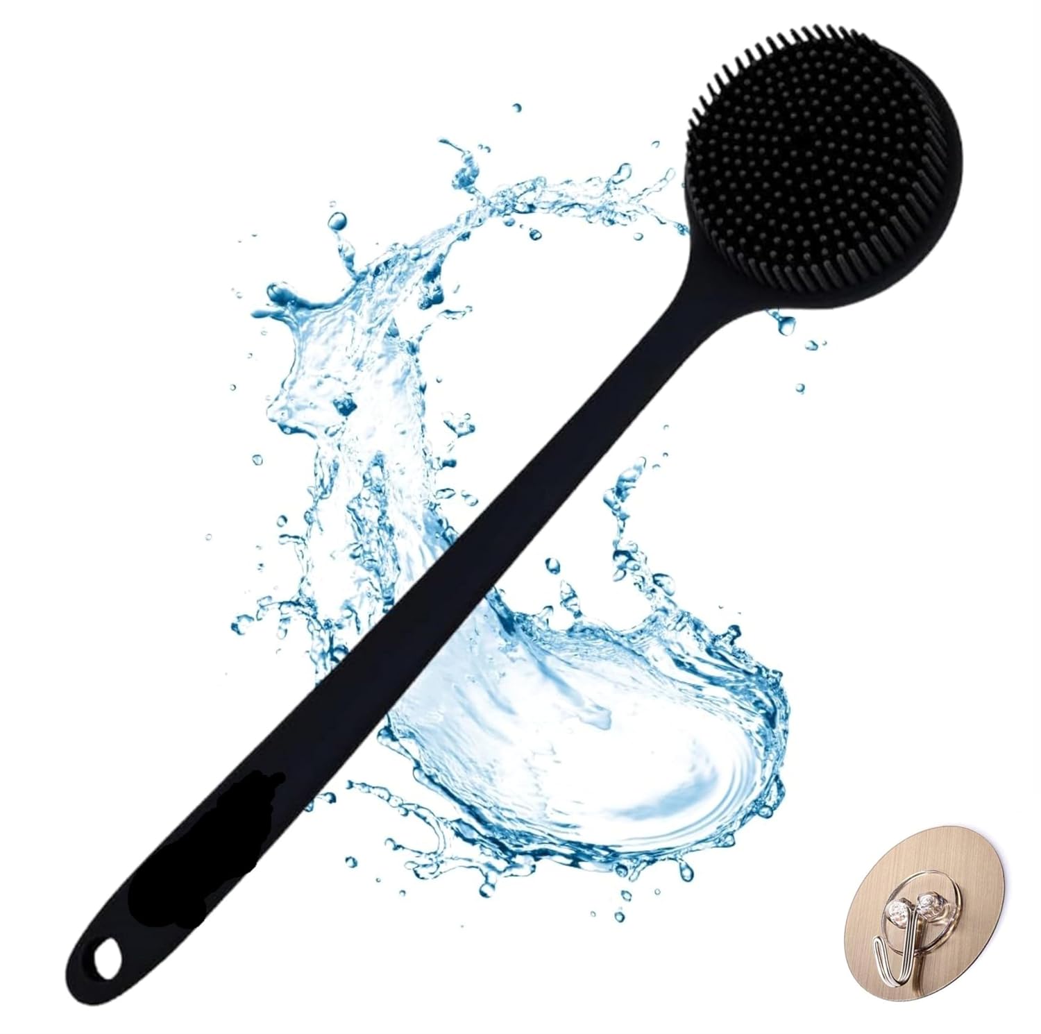 Silicone Back Scrubber with Long Handle for Exfoliation & Deep Cleansing