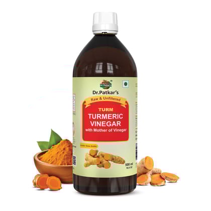 Dr. Patkar's Turmeric Vinegar with Black Pepper Extract | Immunity Booster for IBS & PCOS | Anti-Inflammatory Supplement with Natural Curcumin Extracts 500 ml