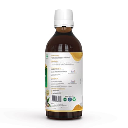 Dr. Patkar's ACV HRT GOLD | Apple Cider Vinegar with Arjuna, Curcumin, Ginger, Garlic & Lemon | 2X Formula Health Shot |Cholesterol Care| Immunity, Heart & Gut Support | Raw & Unfiltered (200 ML)