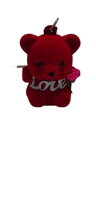 Red Teddy Bear Keychain for Keys & Bags