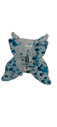 White Butterfly Hair Claw Clip with Orange Speckles