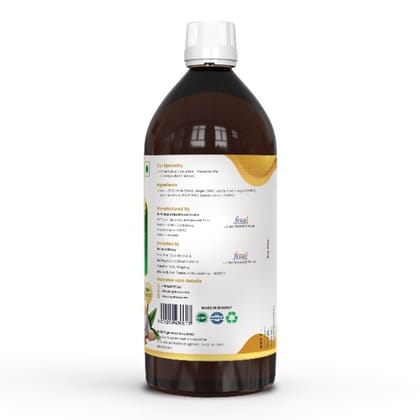 Dr. Patkar's ACV HRT GOLD | Apple Cider Vinegar with Arjuna, Curcumin, Ginger, Garlic & Lemon | 2X Formula Health Shot | Immunity, Heart & Gut Support | Raw & Unfiltered (1000 ML)