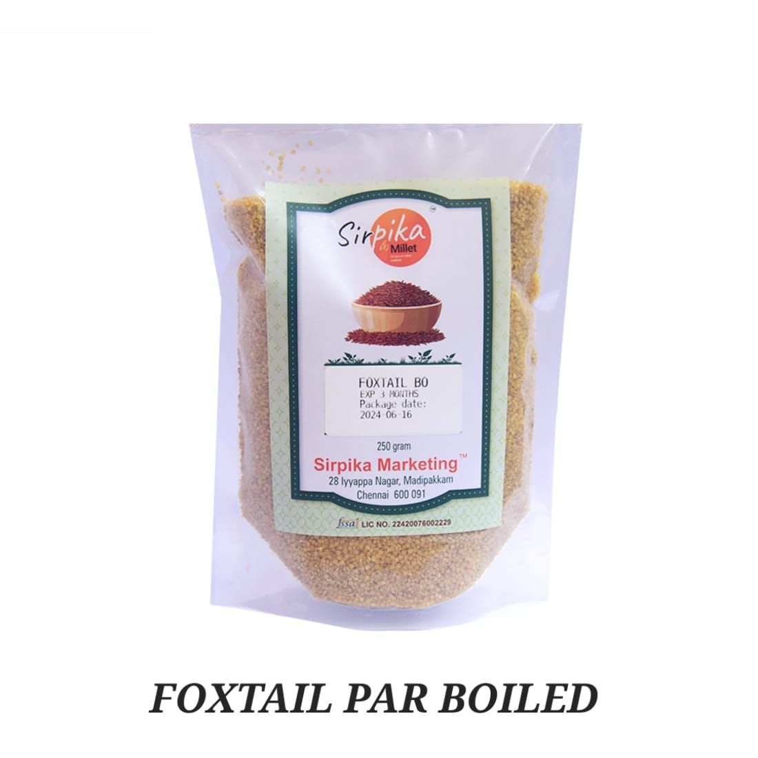 Par boiled foxtail millets