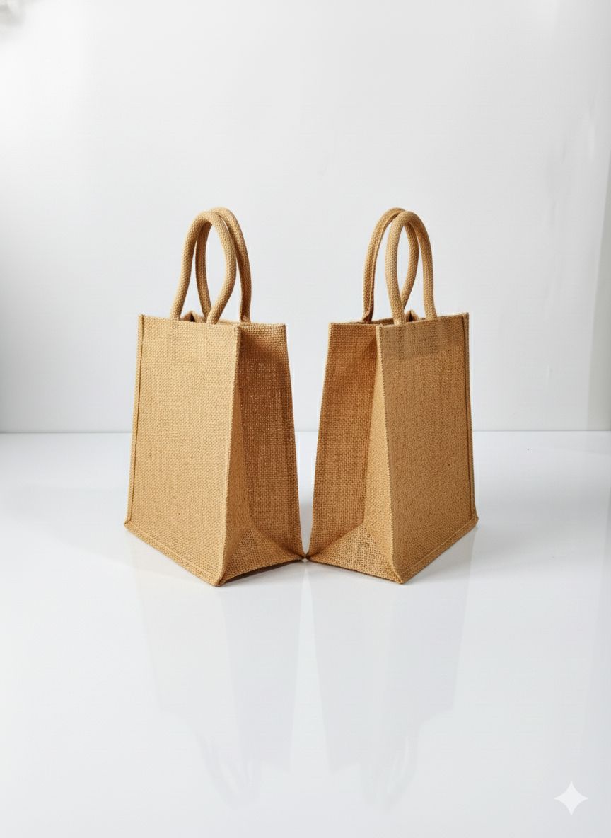 Set of 10 Plain Jute Bags – Eco-Friendly, Reusable Carry Bags ✅