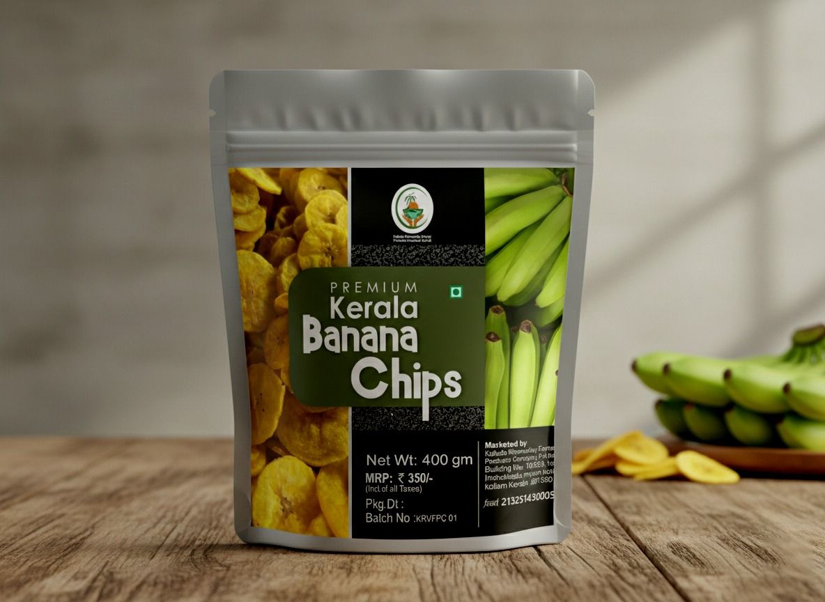 Premium Kerala Banana Chips - Traditional Crispy Banana Snack, 400gm