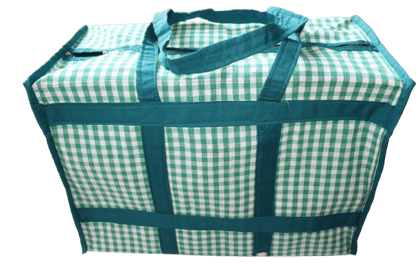 Premium Multipurpose Cloth Shopping Bag with Multiple Zipper Pockets – Green & Checkered Design Premium Multipurpose Cloth Shopping Bag with Multiple Zipper Pockets – Green & Checkered Design