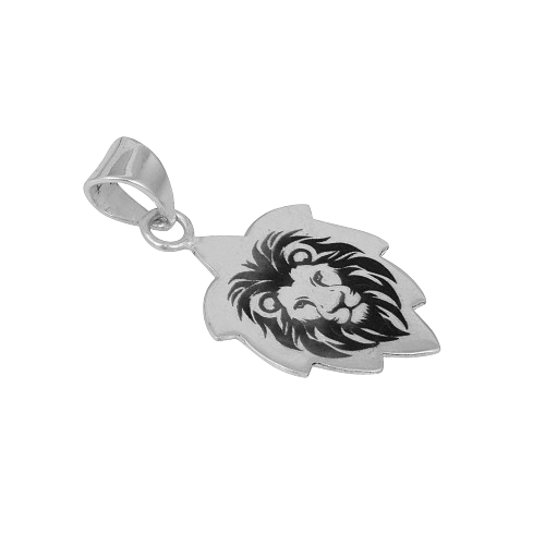 925 sterling silver Lion engraved chain pendant