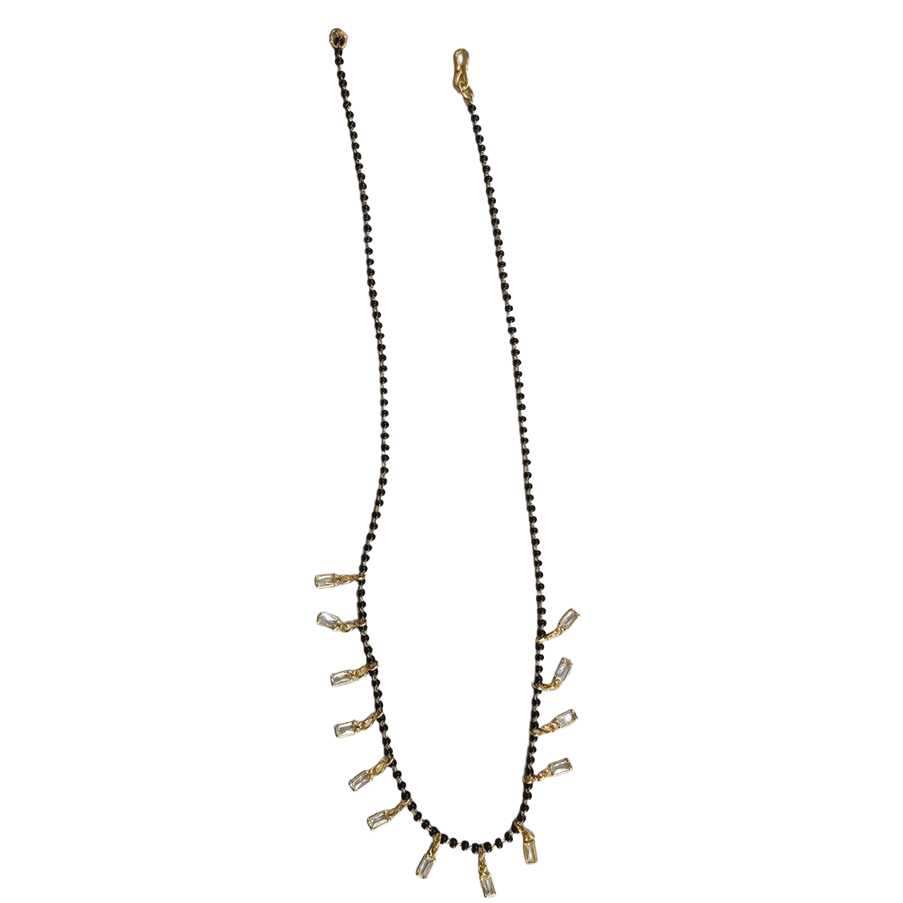 Modern Minimalist Black Bead and Solitaire Pendant Necklace (or Mangalsutra) & Contemporary/Minimalist/Daily Wear Mangalsutra or Choker Gold-toned or silver-toned metal