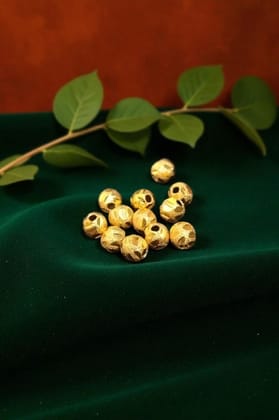 Gold-Tone Mangalsutra Beads – 5mm Cutwork Design – Pack of 12