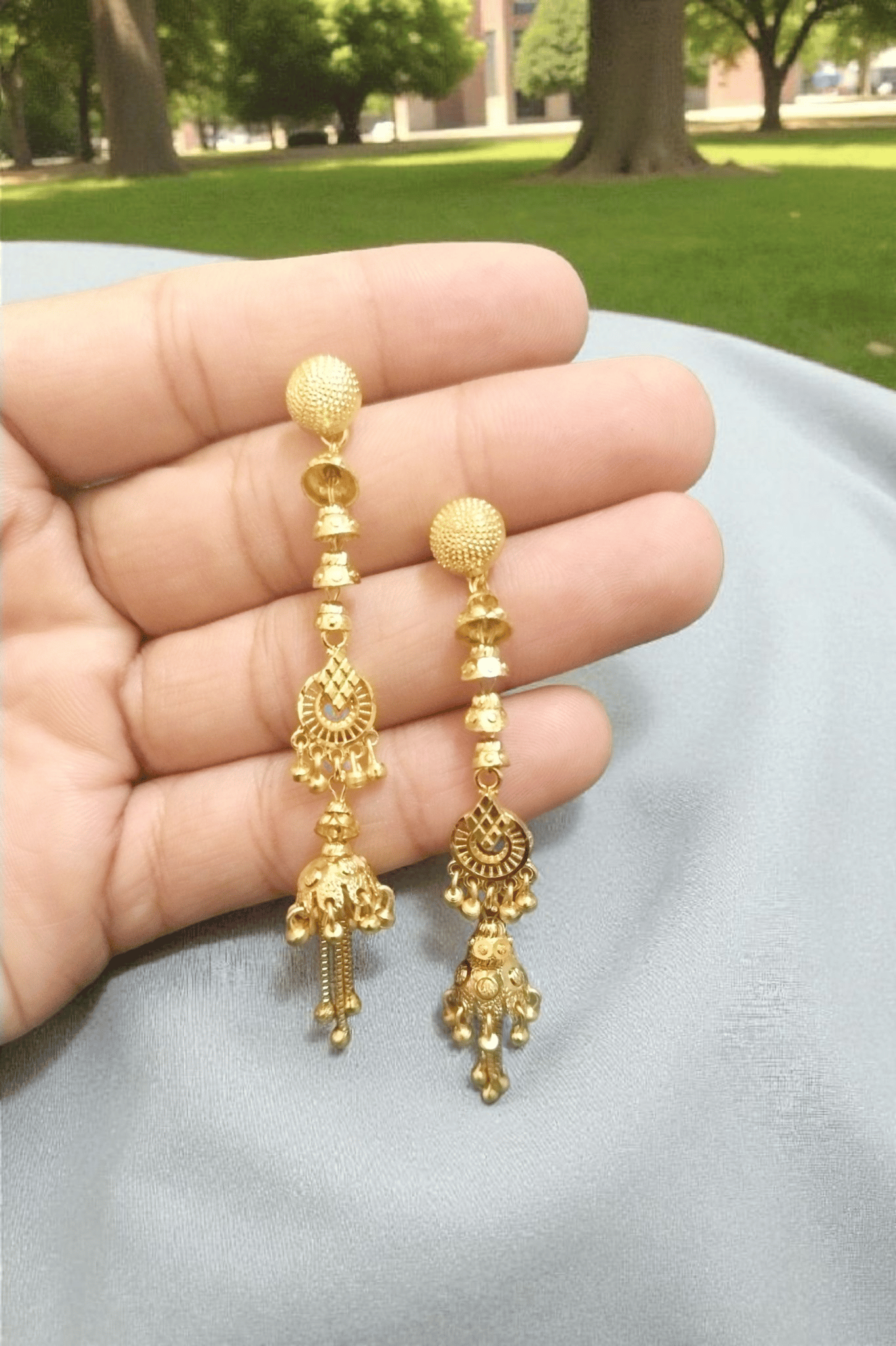 Premium Gold-Plated Traditional Floral Jhumki Earrings for Women & Girls  Micro Polished Ethnic Drop Design  Lightweight Daily Wear Jewellery