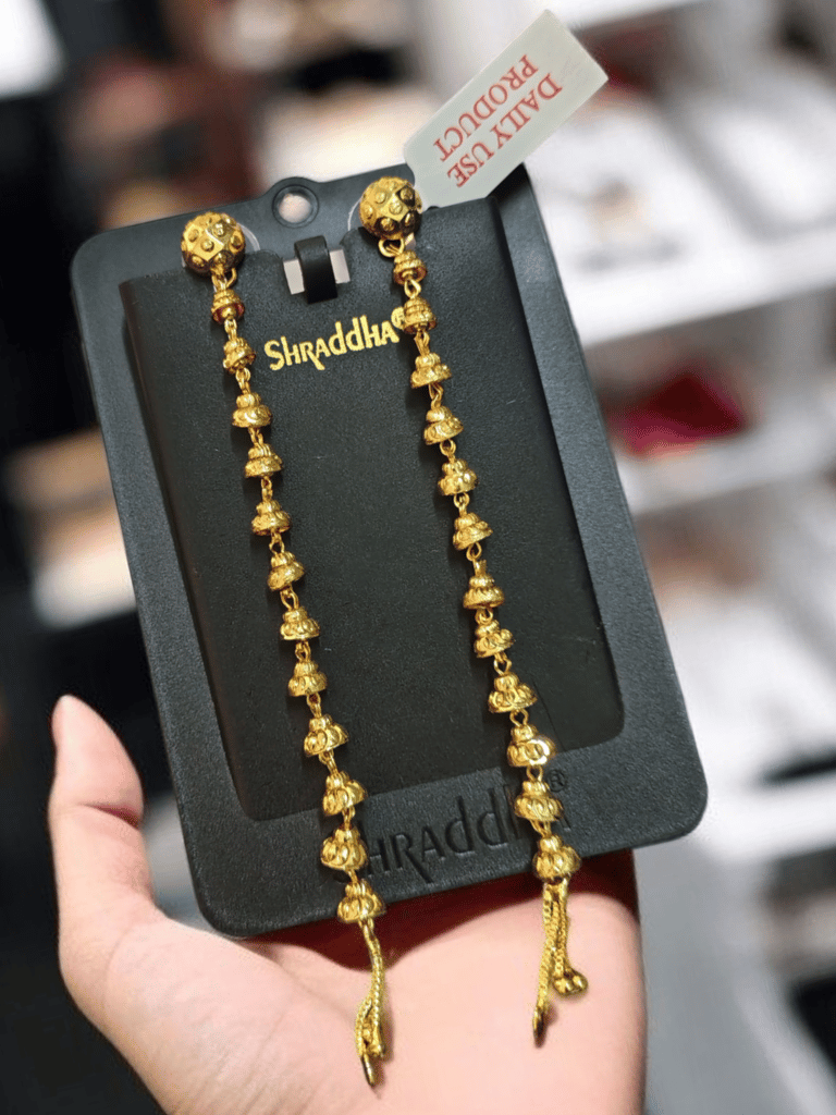 Handcrafted Gold-Plated Beaded Earrings  Ethnic Jhumka Style with Ornate Detailing  Perfect for Daily & Festive Wear - Earrings | Buy online on ZillyBuy