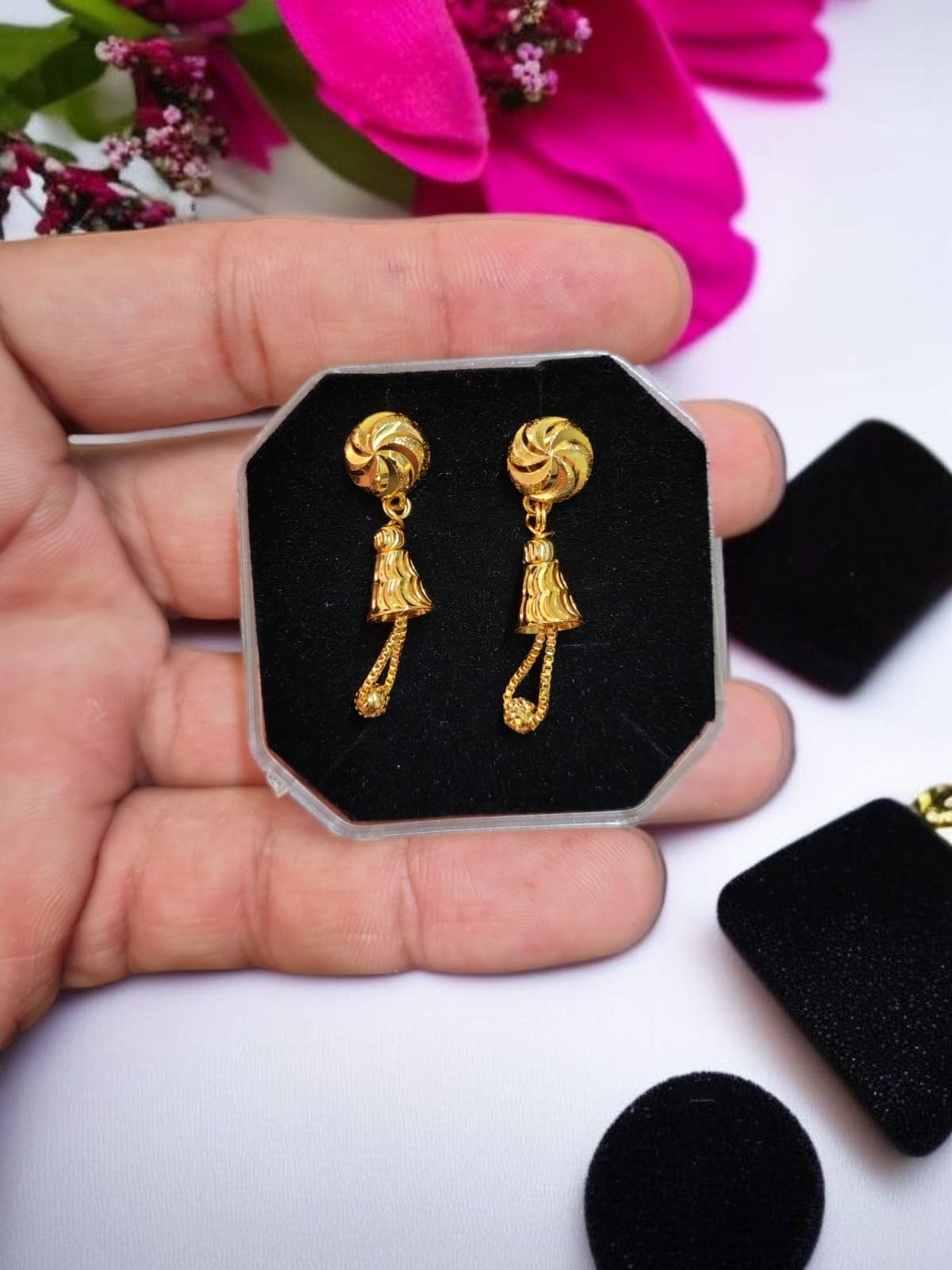 Premium Micro-Polished Daily Wear Gold-Plated Long Drop Earrings | Lightweight Traditional Women Earrings