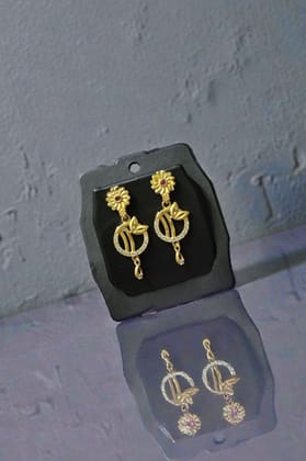 Gold Plated Daily Wear American Diamond Earrings