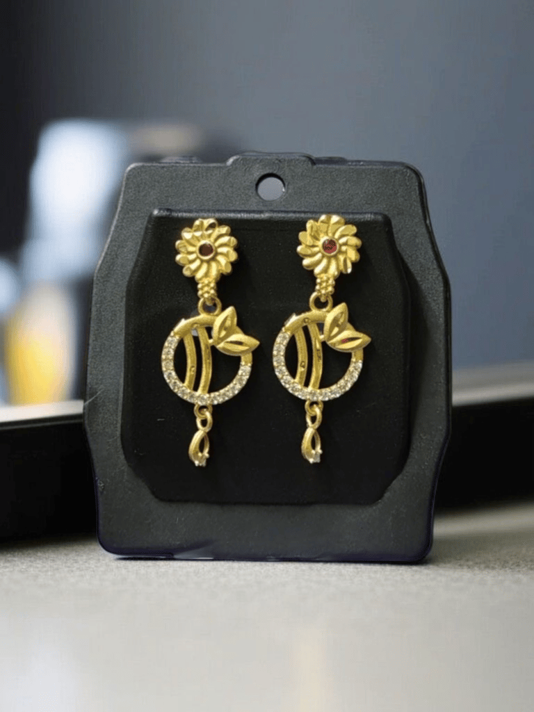 Gold Plated Daily Wear American Diamond Earrings - Earrings | Buy online on ZillyBuy