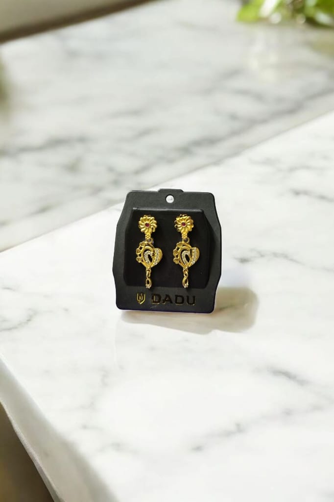 Gold-Plated American Diamond Earrings for Women | Daily Wear | Lightweight & Premium Finish - Earrings | Buy online on ZillyBuy