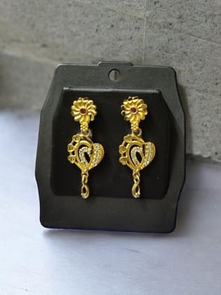 Gold-Plated American Diamond Earrings for Women | Daily Wear | Lightweight & Premium Finish