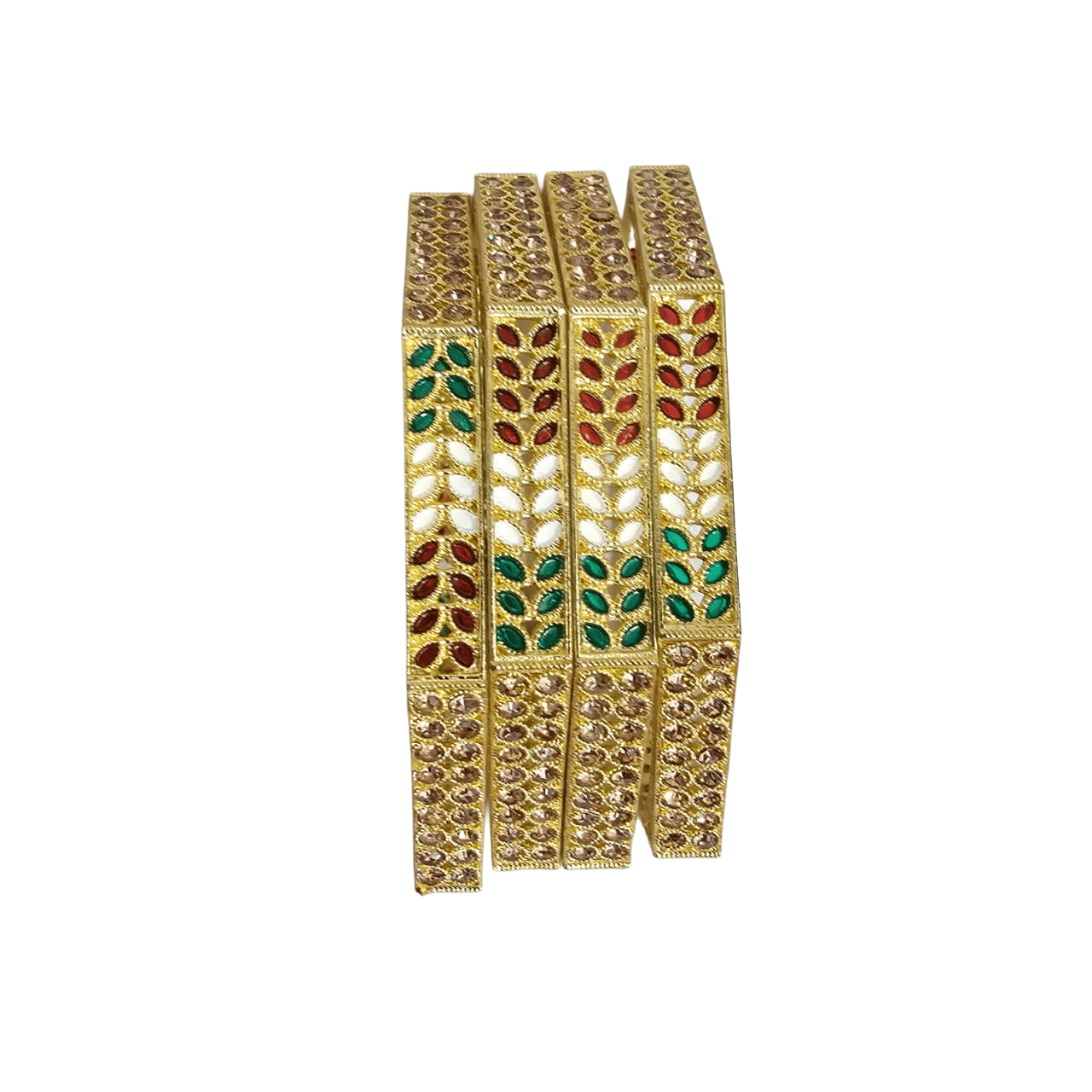 Gold-Plated Meenakari Bangle Set