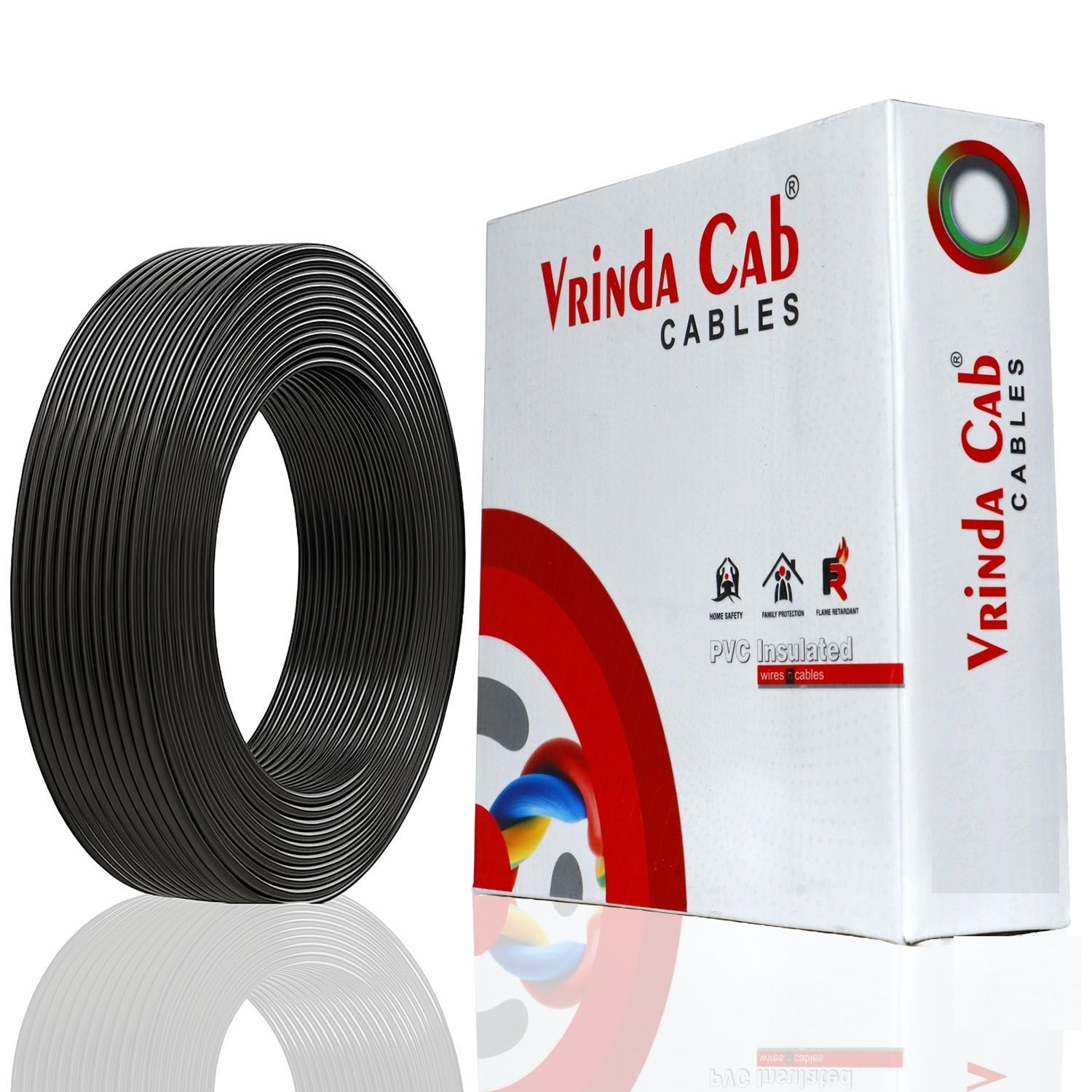 VRINDACabCab 1.5mm Black House Wire | 90 Meter | FR PVC Insulated CCA Copper Electrical Wire for Home, Office & Industrial Use | Flame Retardant | Durable & Safe Wiring Solution