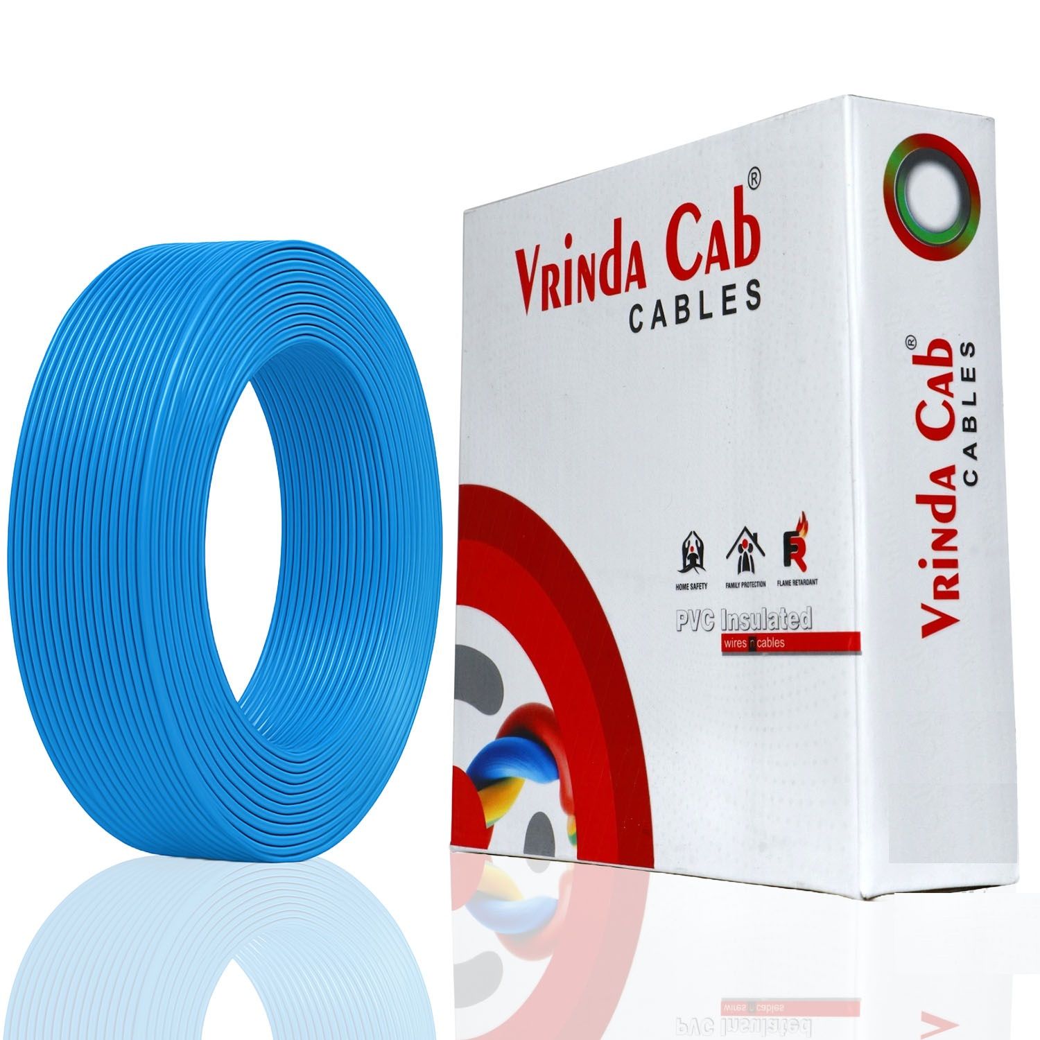 VRINDACab Blue 1.5MM 90 MTR Wire | FR PVC Insulated Multi Strand CCA Copper Electrical Cable | Flame Retardant House Wiring Wire for Domestic & Industrial Use