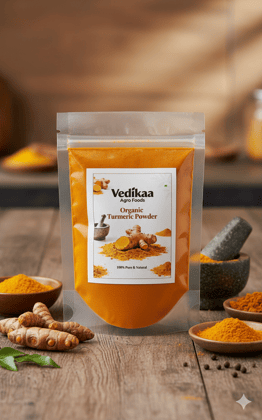 Organic Turmeric Powder, Haldi Powder Organic, Ideal for Eating, Drinking, Cooking - Natural, Fresh Turmeric Root Powder(500g) 