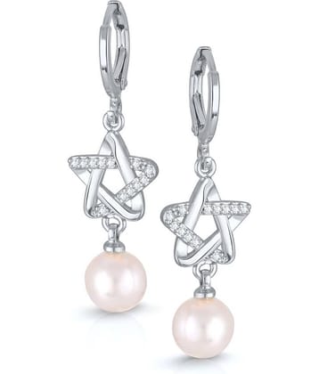 VIVASTRI Silver Drop Earrings ( Pack of 1 )