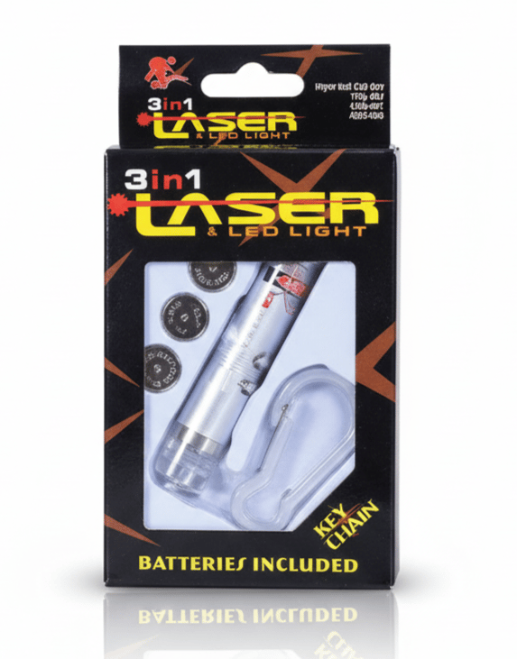 Compact Purple Laser Pointer with Batteries & Carabiner Clip for Presentations & Fun