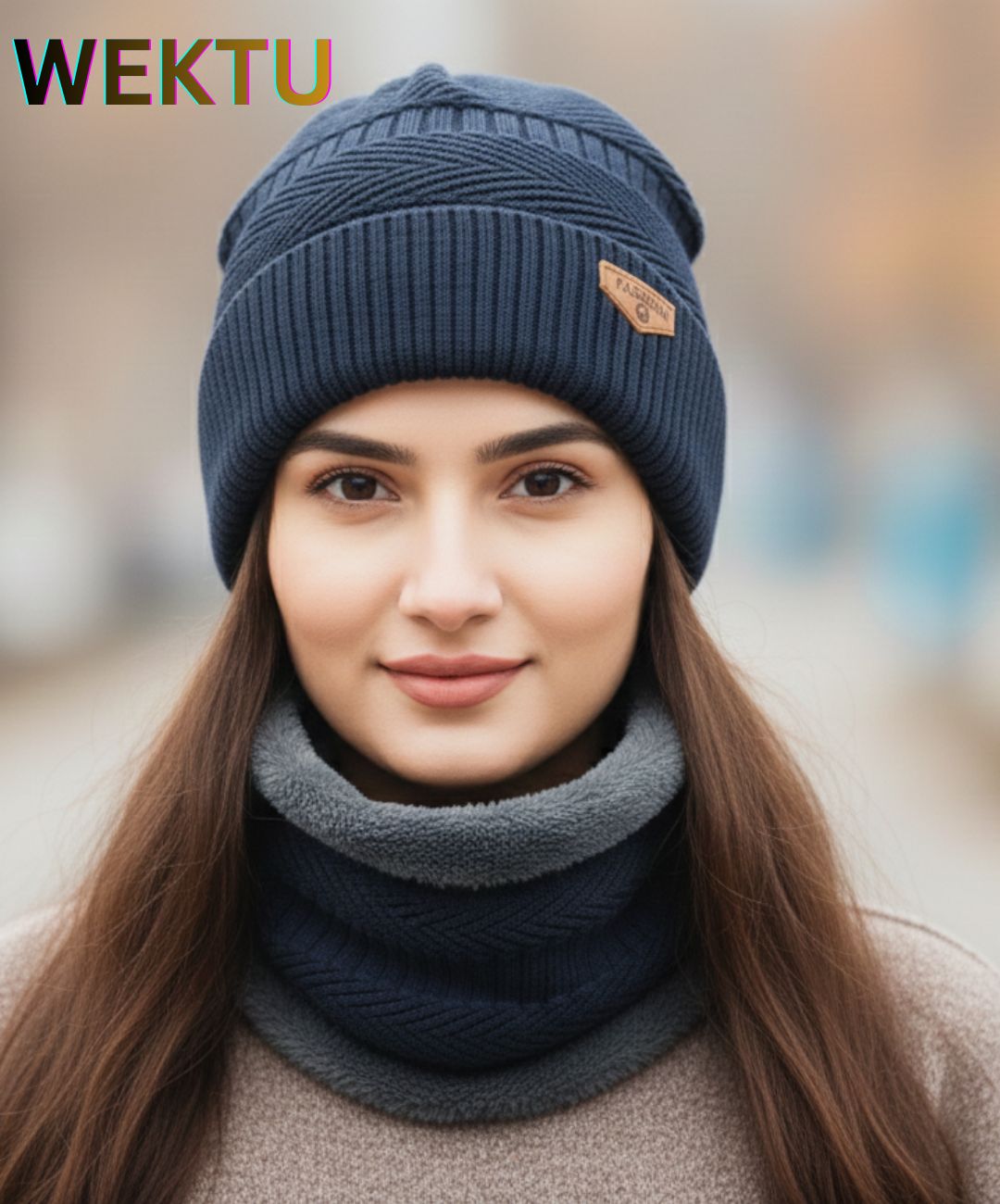 Wektu Ultimate Winter Warmth: Premium Knit Beanie Hat & Scarf Set/