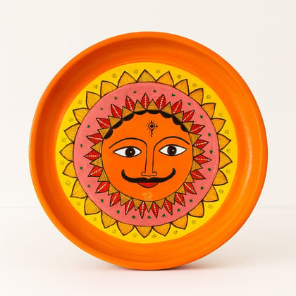 Hand-Painted Sun God Decorative Plate for Home Decor Hand-Painted Sun God Decorative Plate for Home Decor