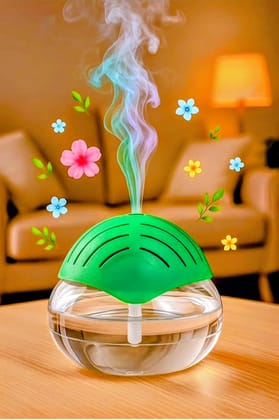 Portable Aroma Essential Oil Diffuser, Electric Water Vapor Humidifier.Green Leaf Design for Home and Office 
