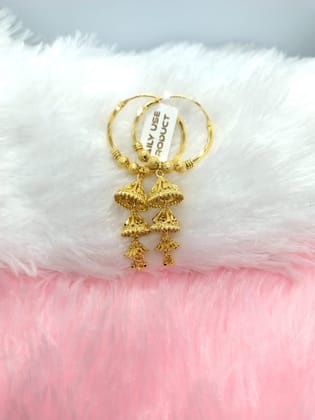 Gold-Plated Traditional Jhumka Bali Earrings – Lightweight Daily & Festive Wear