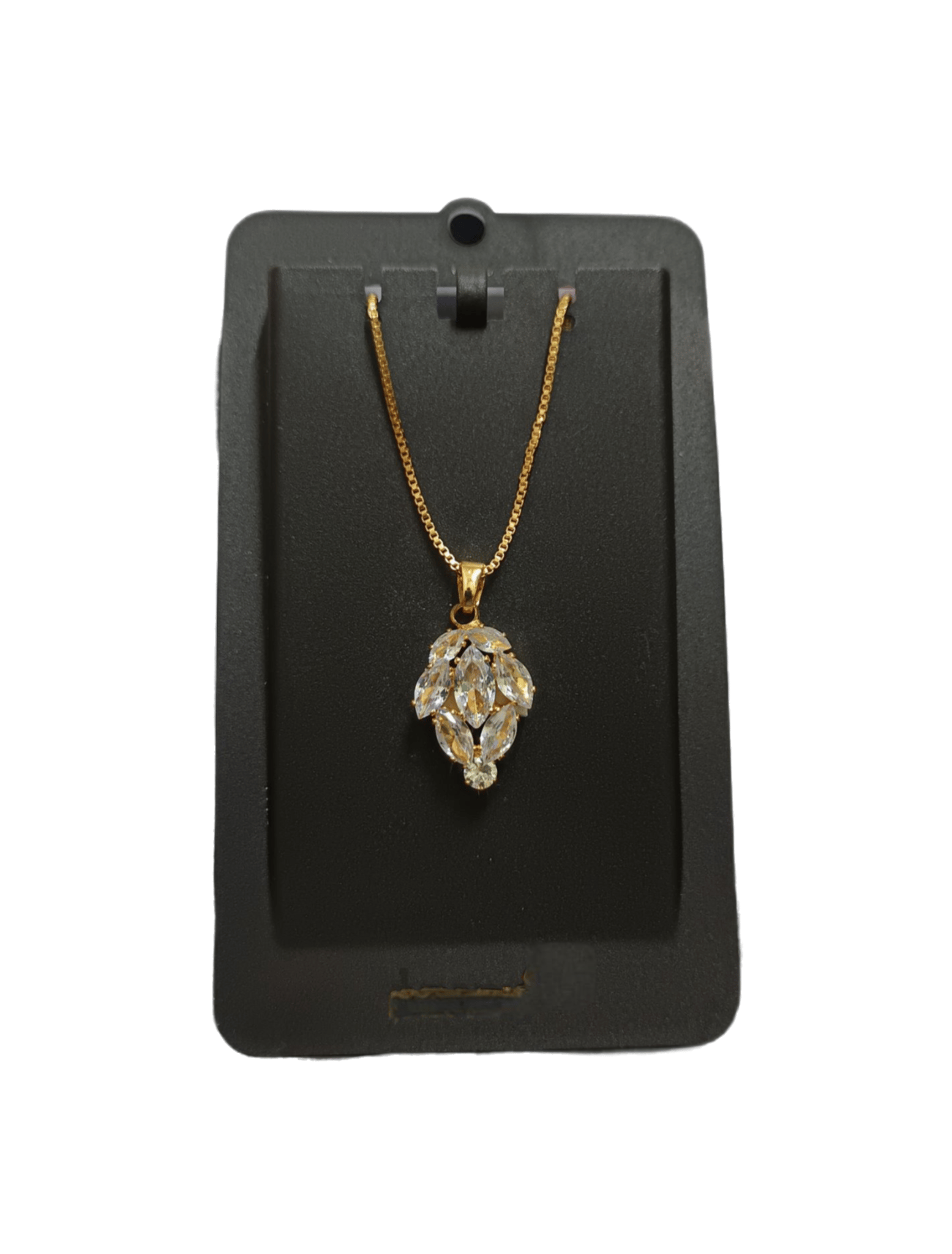 Gold-Plated Floral Pendant CZ Necklace for Women | Lightweight Party Wear Imitation Jewellery | Trendy Gift for Wife