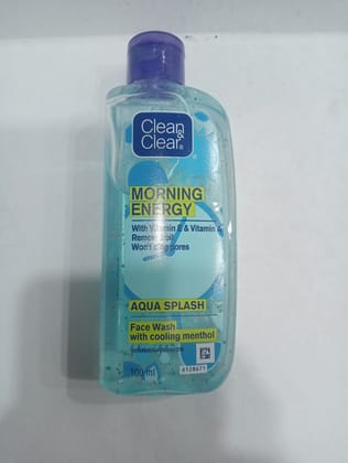 Clean Clear Morning Energy With vitamin e & vitamin a Removes oil Aqua splash 