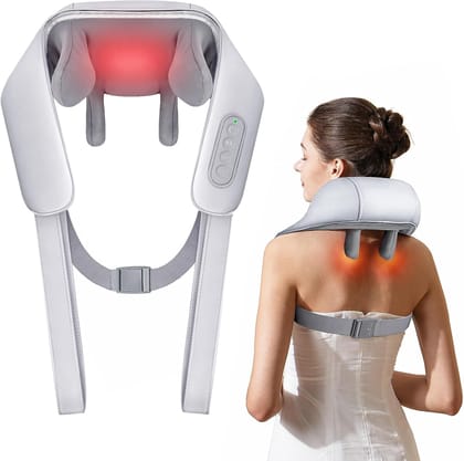 Neck and Back Massager with Heating, Body Massager for Body Aches and Pains Relief, Electric 5D Cervical Massage Machine for Deep Tissue Neck, Back, Shoulders, Waist and Legs,Blue