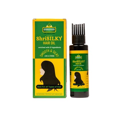 Shrisiddh Shrisilky Hair Oil | Ayurvedic Hair Growth Oil with Almond, Coconut, Sesame (Cold-Pressed) | Kshirpak Veedhi Processed | Reduces Hair Fall & Strengthens Roots |