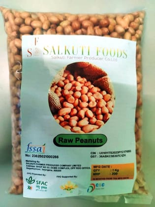 SALKUTI FOODS Premium Raw Peanuts - 1 Kg Pack, Nutrient-Rich & Versatile