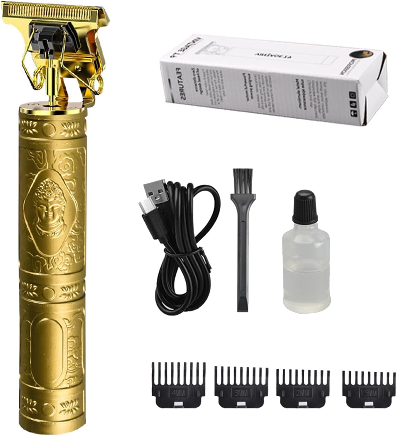 Hair Trimmer for Men | Rechargeable Beard & Hair Clipper with 4 Comb Attachments – USB Charging